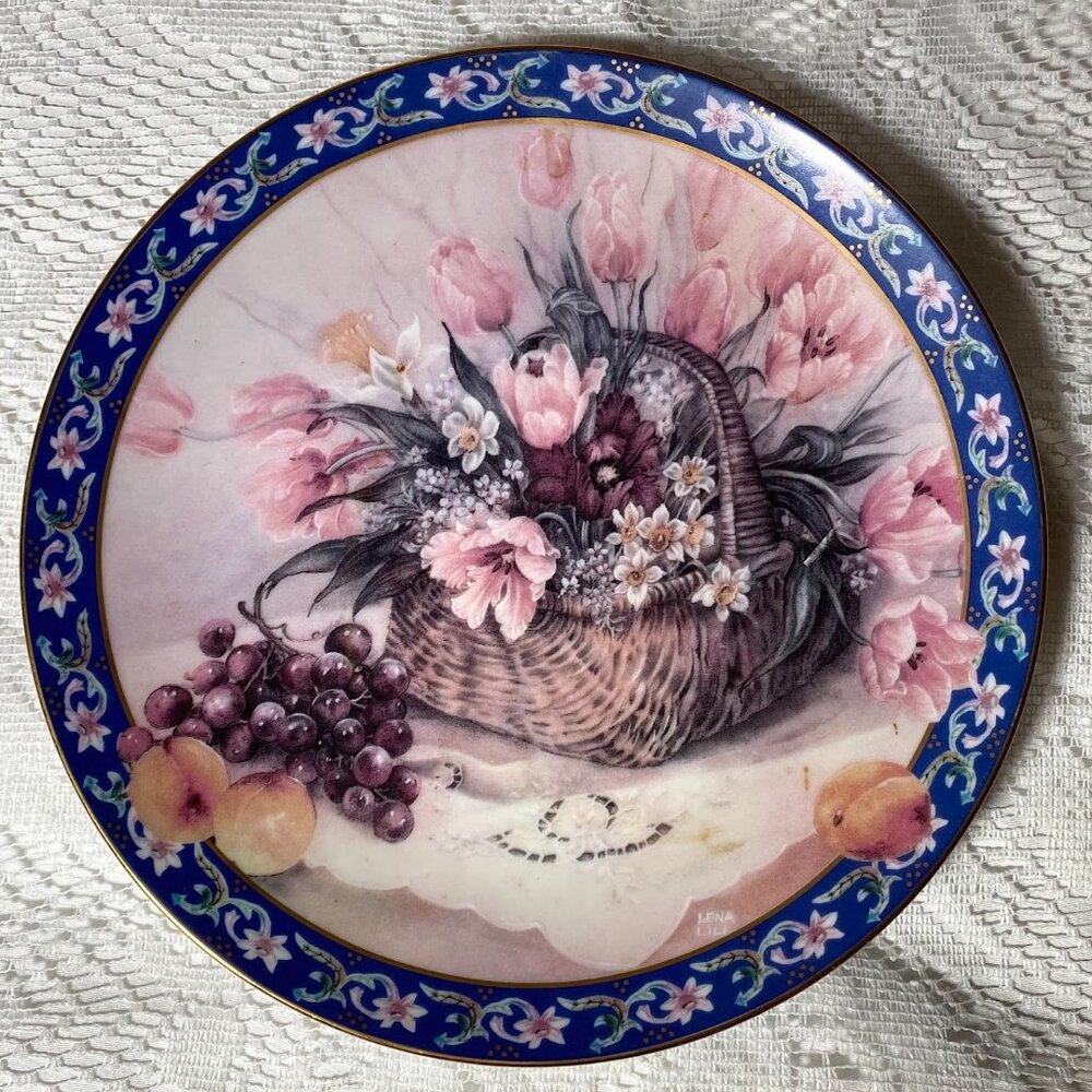 Lena Liu’s “Basket Bouquets” Plate by WS GEORGE - Flower Basket Scenes